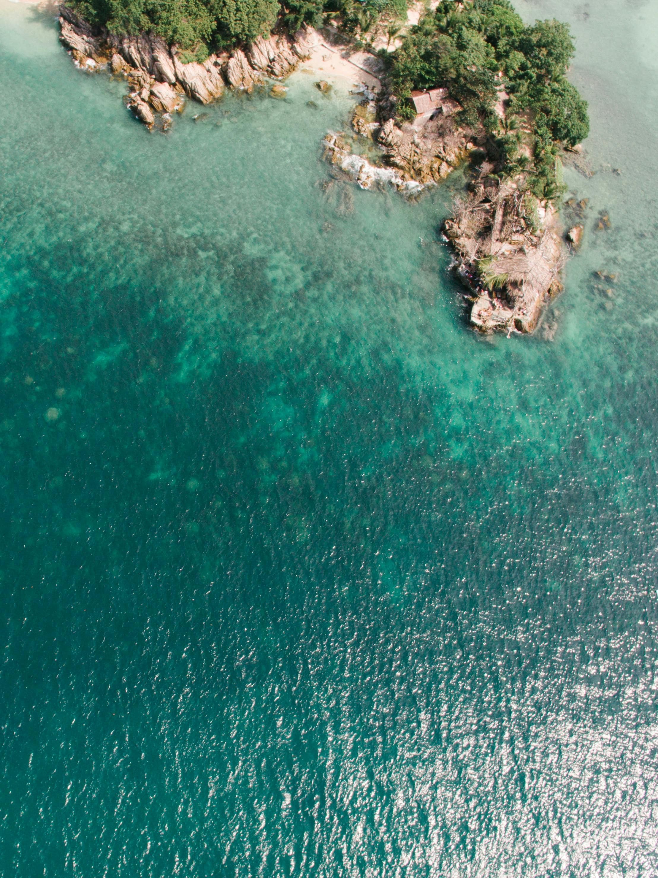 Vista aérea del mar